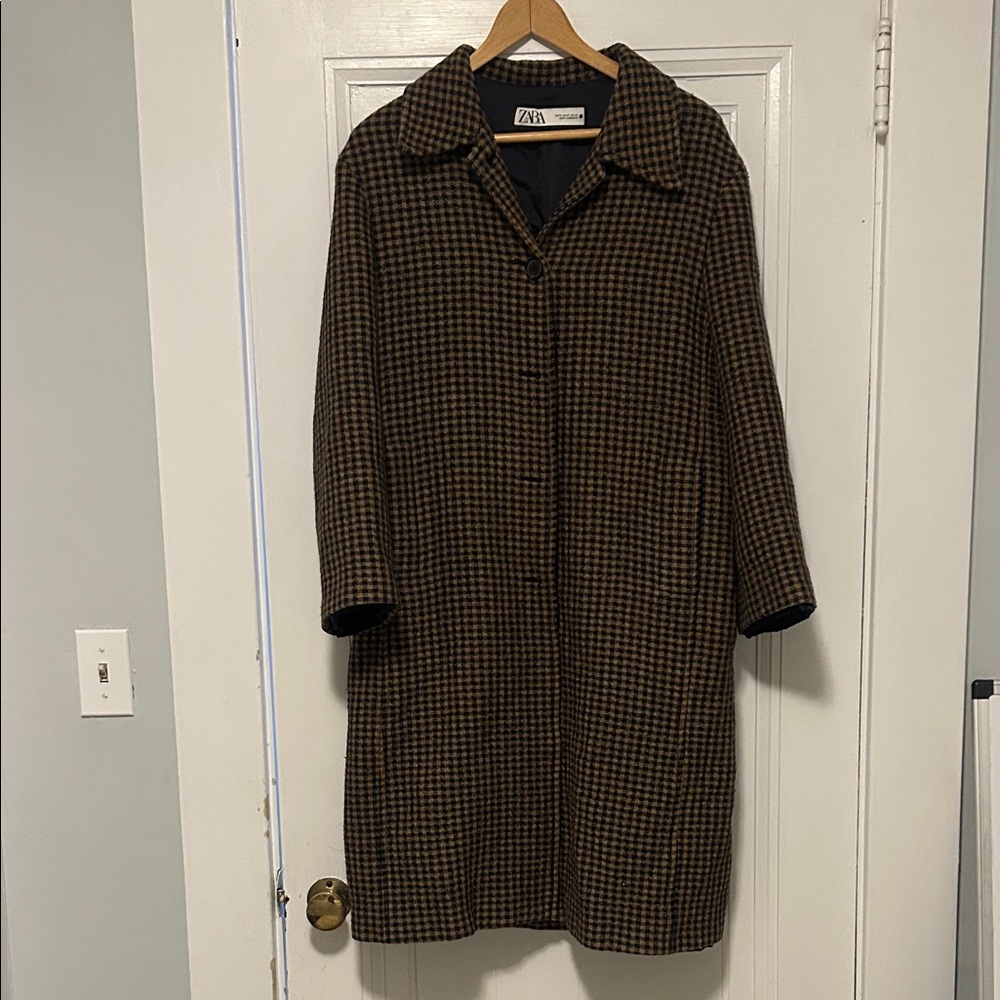 Zara Women's Plaid Trench Coat
